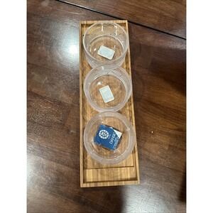 Dansk 4 Piece Set With Bamboo Tray 16x5